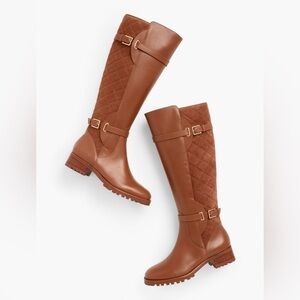 Talbots Brown Quilted Knee-High Boots